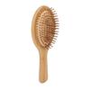 Hair Brush Bamboo Wooden Handle Wide Space Design Silicone ABS Material Portable Hair Paddle Brush for Home Round