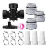 3 Way Swimming Pool Bypass Set Reliable and Adjustable Diverter Valve Hose Adapter with Hose Clamps for Garden Pool Diverter
