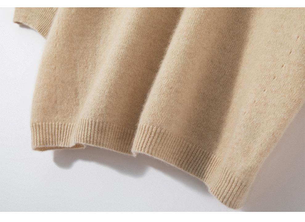 Cashmere Knit Five-Sleeve Women's Round Neck Short Sleeve Vest