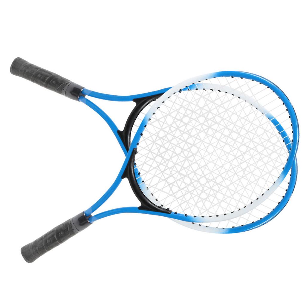 Iron Alloy Children Tennis Racket Beginner Practice Racquet with Ball and Carry Bag(Blue)