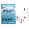 3pcs European-Style Carp Fishing Hooks With Bent Shank Anti-Weed Design High-Carbon Steel Rubber Bead Float Rig