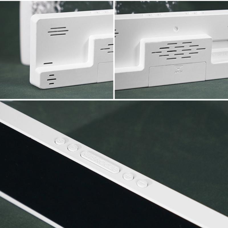 LED Digital Alarm Clock Wall Clock with Timer Date Temperature Display Bed Side Clock for Student,Office,Travel Use