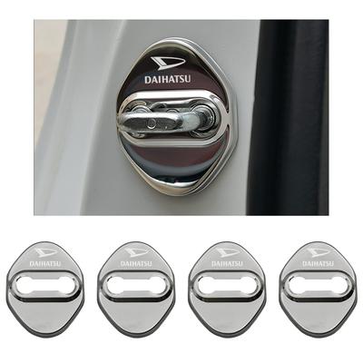 Haoshilianfa Compatible for Daihatsu Door Striker Cover Door Lock Cover Stainless Steel Cover Easy Installation Metallic Set of 4