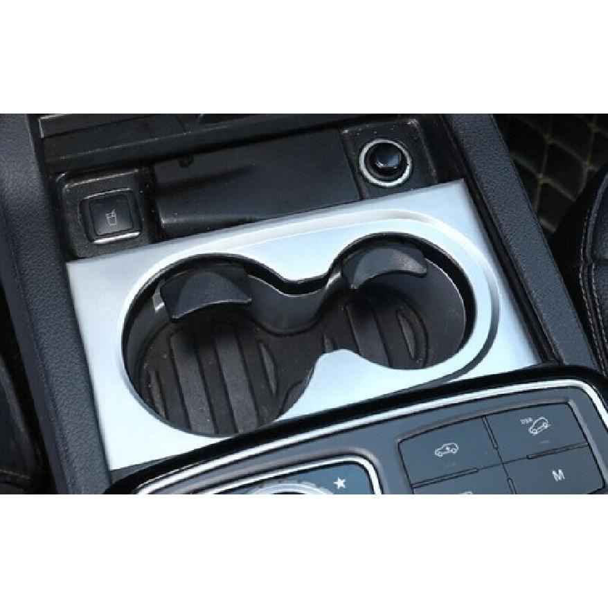 For Benz GLE GLS 2016- Matte Silver Center Console Water Cup Holder Panel 1X