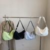 Large Capacity Bag Women's Solid Color Shoulder Crossbody Bag Student Class Commuter Hobo Bag