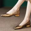 Fashionable and Comfortable Square-toe Shallow-mouth Single Shoes  New Block Heel Temperament Casual Women's Shoes