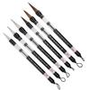 6Pcs Piston Fill Design Water Brush Pen White /Brown Brush Calligraphy Water Pen  Brush Practice