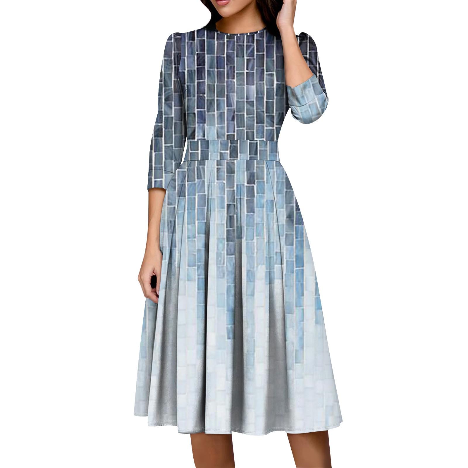 

Жіноче повсякденне та модне плаття з рукавом 3/4 із застібкою-блискавкою ззаду XL білий