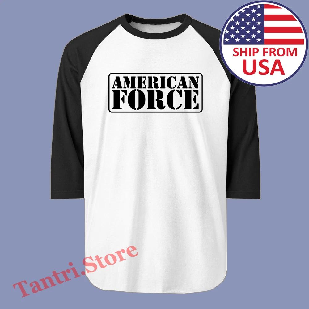 American Force Wheels Men s Raglan White Black Size S to 2XL L