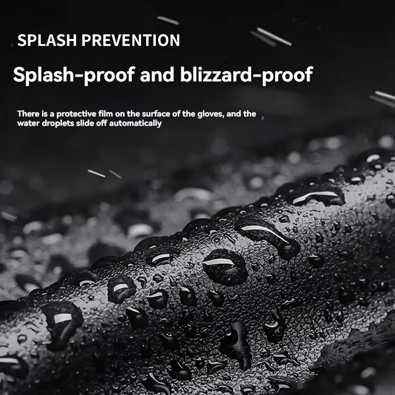 Winter Cycling Gloves for Men's Outdoor Waterproof Touch Screen Motorcycle Full Finger Gloves Leather Electric Bike Warm Gloves