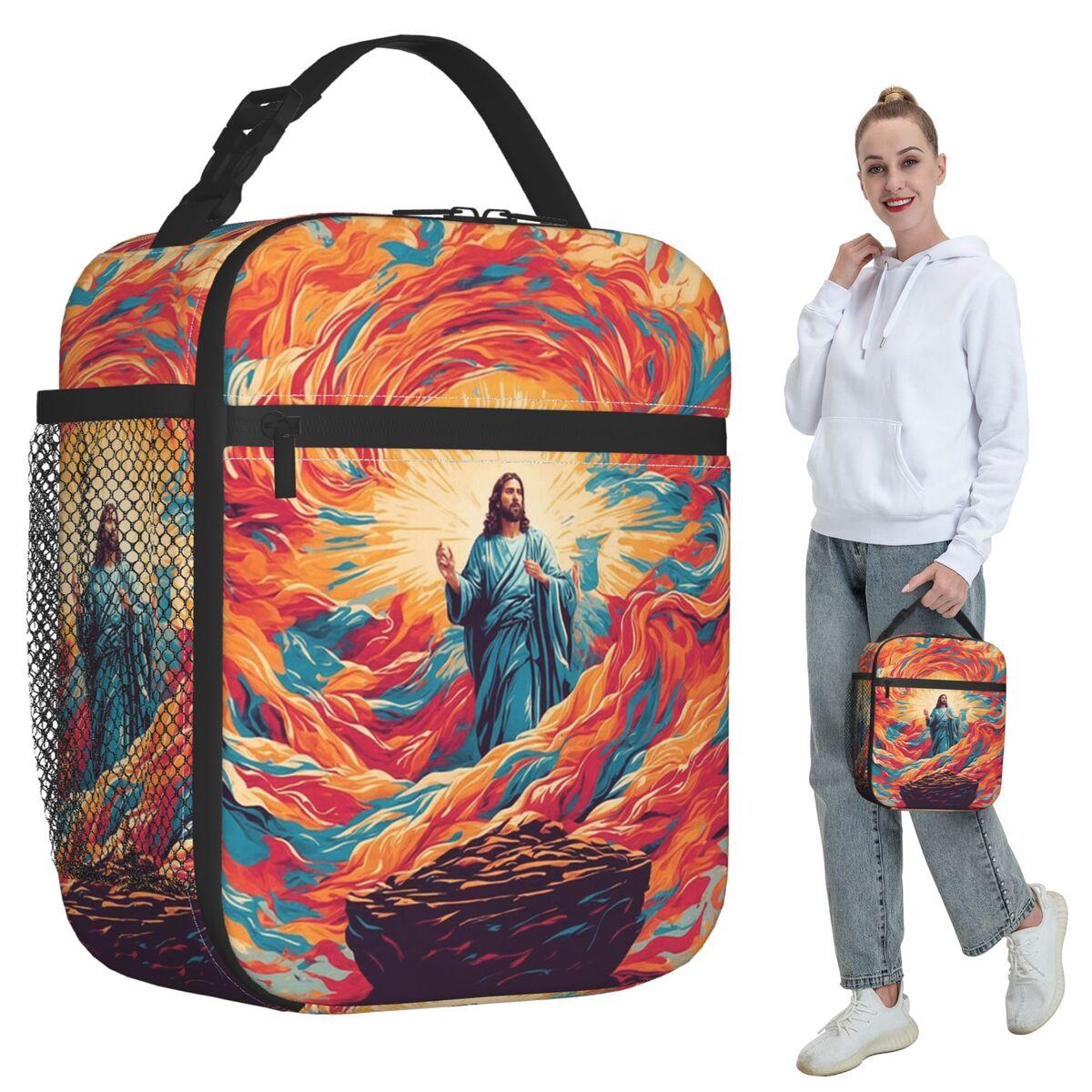 Resurrected Jesus Jesus Biblical References Insulated Lunch Bag for Kids School Cooler Thermal Food Box Tote Lunch Boxes One Size
