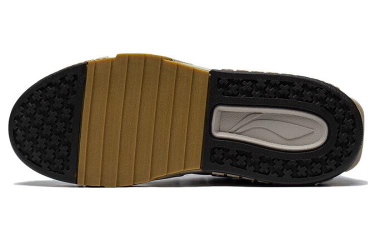 Li Ning 001 UNBLOCK Comfortable Slip Resistant Abrasion Resistant Low Top Skateboard Shoes Men's Taupe AGCT095-4