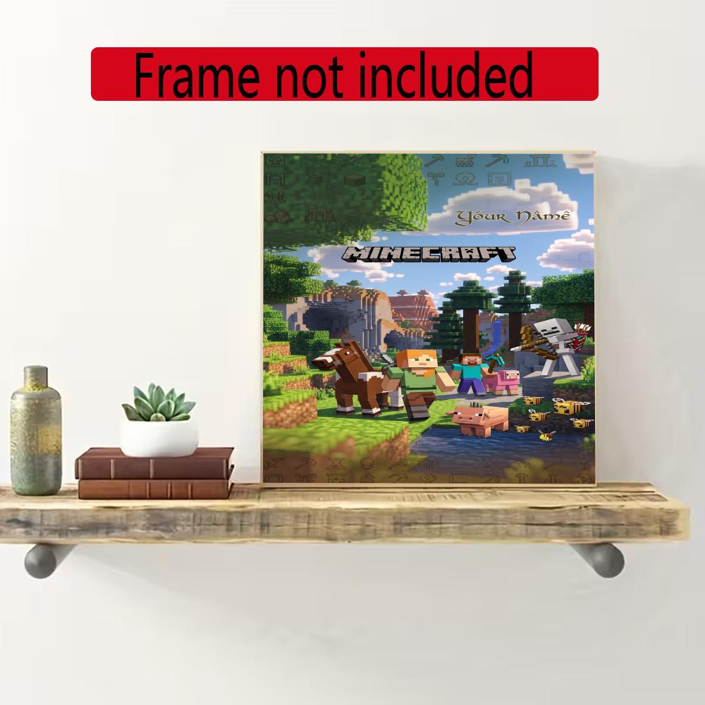 Minecraft Customize Text Diamond Painting Round Diamond Mosaic Suitable For Beginners Diamond Painting Rhinestones Gift Frameless