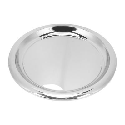 Bandeja Redonda de Acero Inoxidable para Servir 35cm Metal Pulido Espejo Bandeja de Barra Plateada Plato Circular para Servir Bebidas Aperitivos Postres Whisky