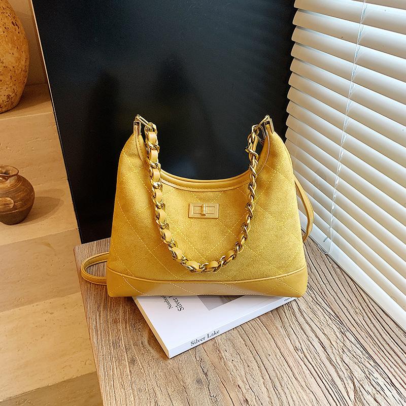 Neue Damen-Schultertasche Rhombus Modekette Nische Achseltasche Große Kapazität Trend Umhängetasche