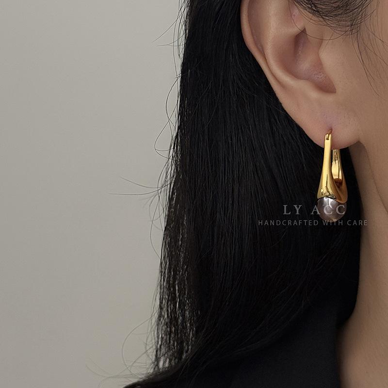 Meier Metallic Amber Acrylic Earrings Irregular Versatile Earrings Earrings