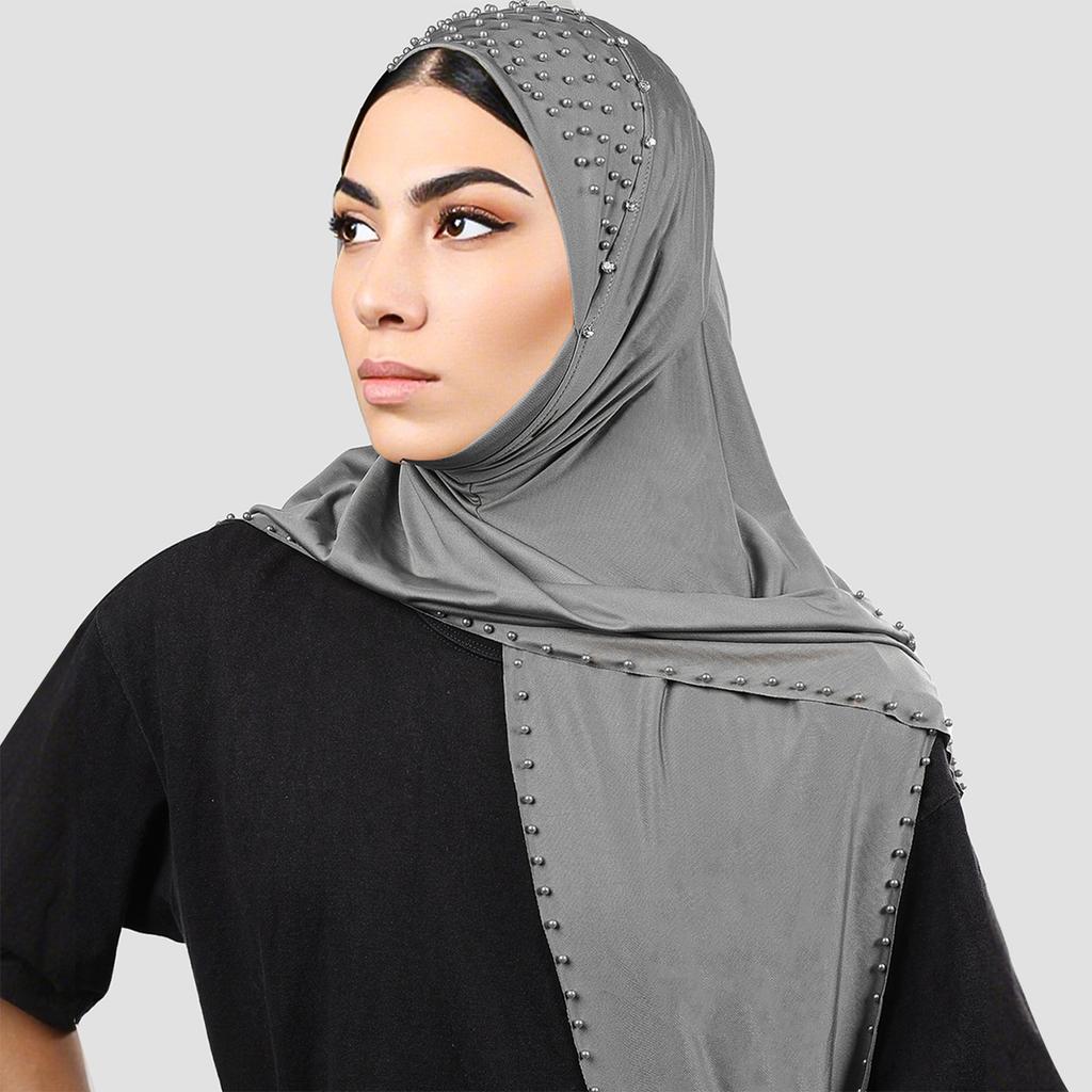 Women's Headscarf, Hat, Nail Bead Scarf, Headband Cover, High Elasticity Milk Silk Wrapped Headscarf