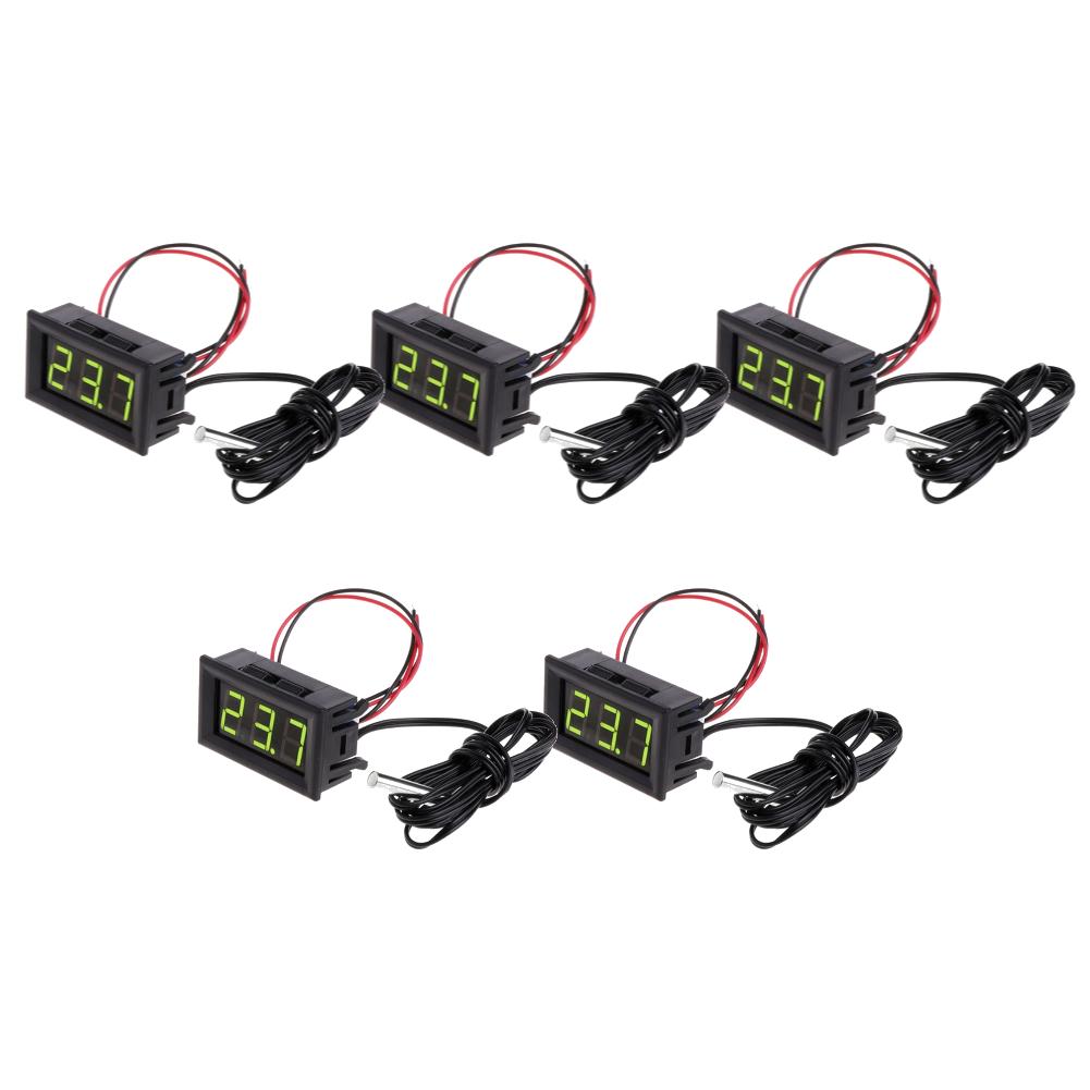 1/3/5Pcs DC 12V Mini LED Digital Temperature Sensor Module Meter Detector Thermometer Tester Panel Gauge with Sensors Probe