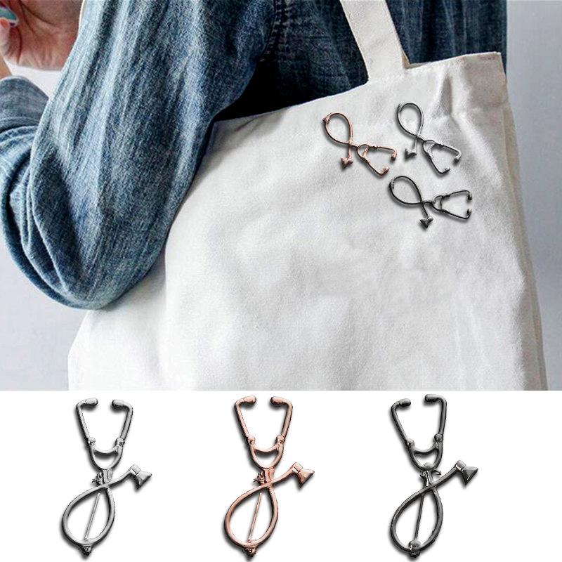 Creative European & American Doctor Who Stethoscope Brooch - Fashionable Gold & Silver Pin for Clothing Accessories.