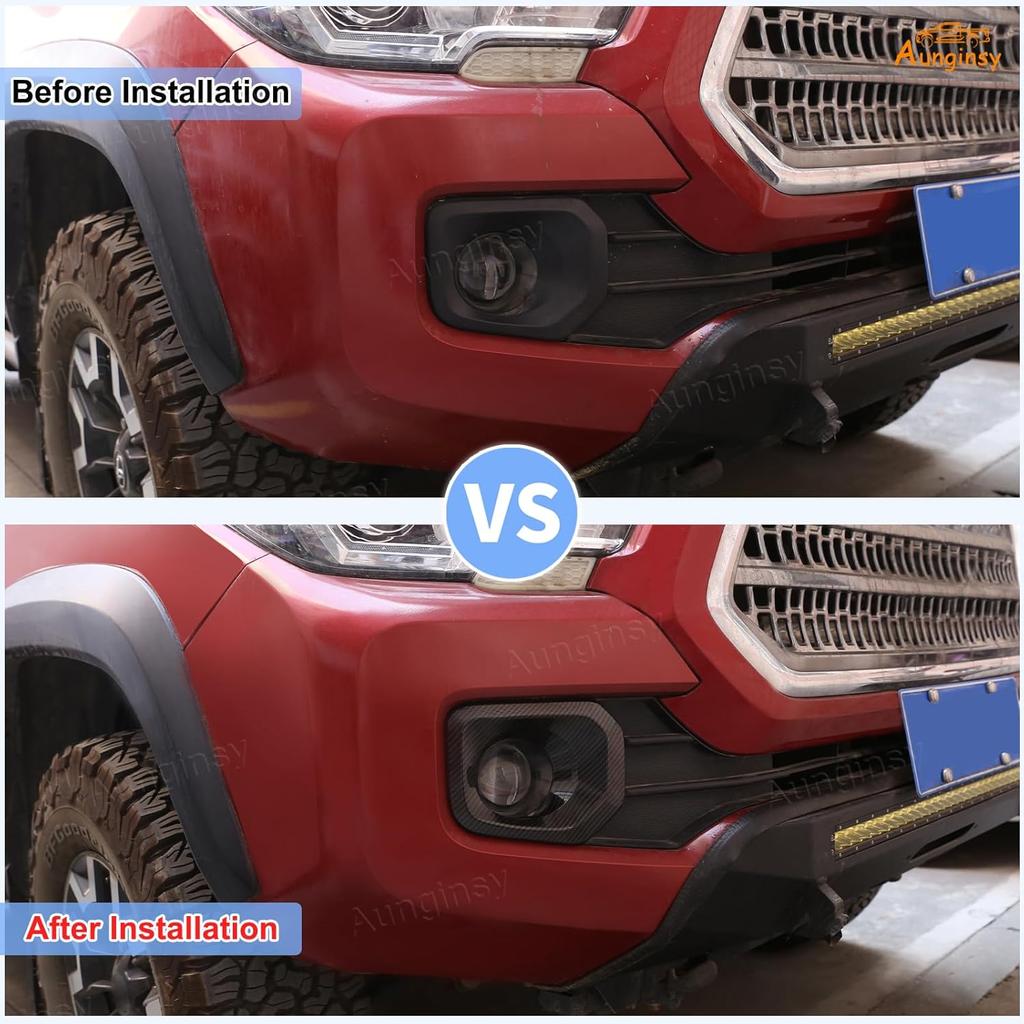Aunginsy Front Fog Light Lamp Cover Compatible with Toyota Tacoma 2016-2023 Front Fog Lights Guard Front Bumper Lamp Frame Bezels Front Side Light
