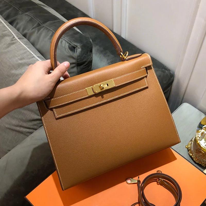 2025 New women's bag palm pattern second generation KellI bag cowhide mini Kelli bag shoulder bag crossbody handbag