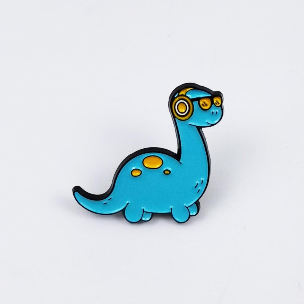 Dinosaurier Cartoon Brosche: Kreativer Legierungs-Anstecker mit Tropföl für Kinderrucksäcke