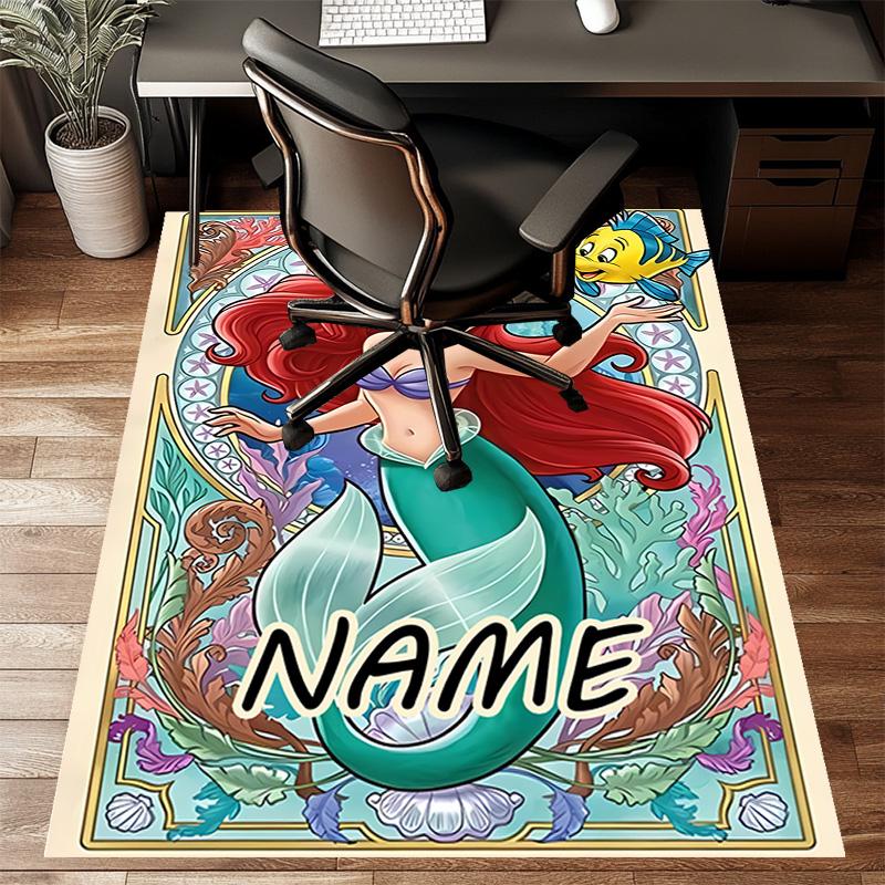 Custom Princess Mat Personalized Name, Polyester Washable Indoor Entryway Rug, Gift for Christmas, Easter, Thanksgiving Day