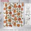 1 Stück Erntedankfest Herbst Kürbisdruck Wasserdicht Dusche Privatsphäre Hängevorhang 12 Haken Mehrere Größen Maschinenwaschbar