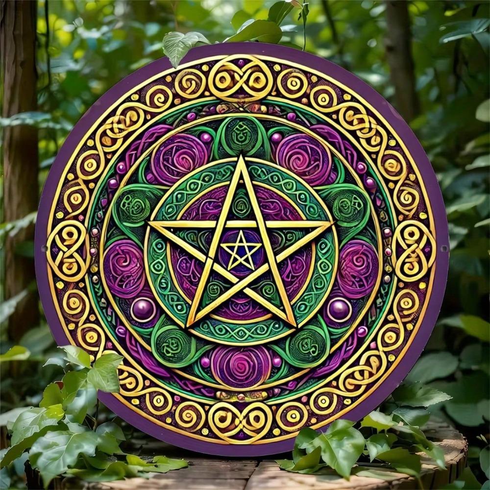 Rustic Hexagon Star Metal Wall Art 8x8 Inch Farmhouse Vintage Tin Sign For Bar Cafe Kitchen