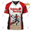 T-shirt de Tennis de Table pour Hommes Vêtements Séchage Rapide Ping Pong Manches Courtes Col Rond T-shirts Été Sports Nom Personnalisé T-shirt Top Homme