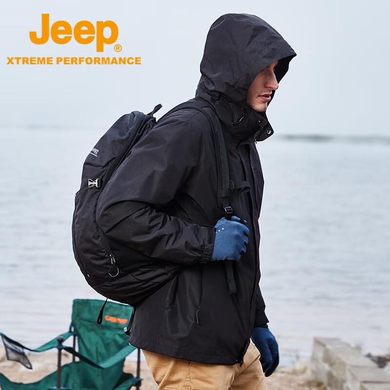 Jeep Men's Detachable Waterproof Warm Fleece 3-in-1 Jacket