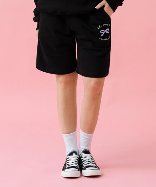 RANDOMOFF My Heart Ribbon Knee-Length Shorts [2 Colors]