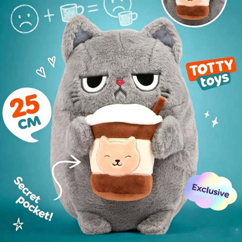 Cat Plush Toy With Soft Short Pile For Collectors And Kids
