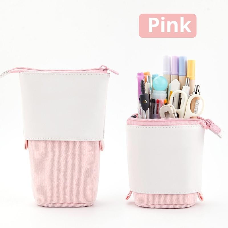 Retractable Pencil Case Kawaii Diy Printed Pen Case Large Capacity Pen Holder Stationery Storage Pencil Bag