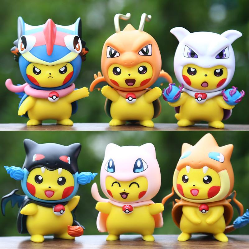Pikachu Pvc Pokmon  Action Figure Model Decoration For Cake Accessories Car