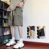 Herren Kniekurze Shorts Locker Geschnitten Cargo Shorts mit Kordelzug