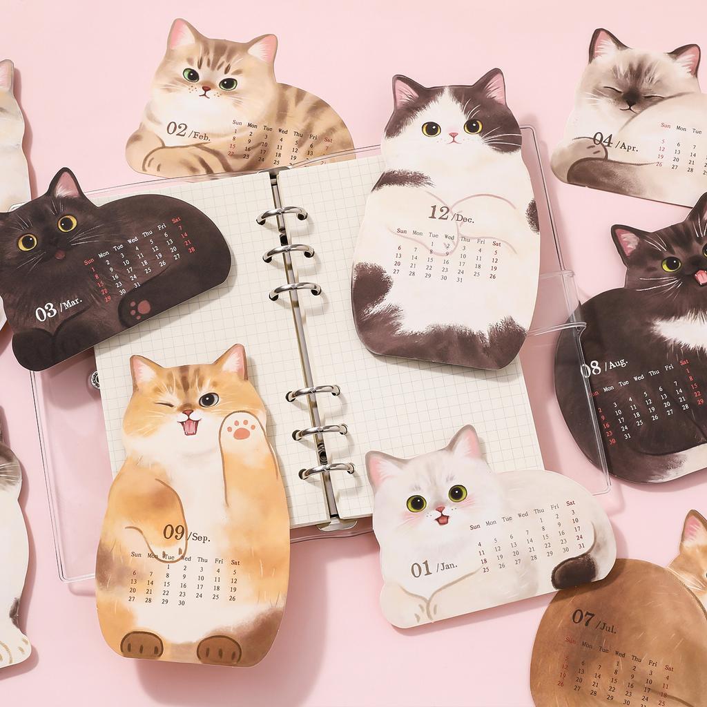 2026 Cute Three-dimensional Cat Dog Series Desk Calendar Table Planner Yearly Organizer Memo Notes Home Office Daily Scheduler