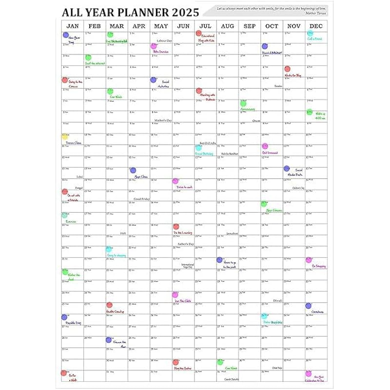 Accuprints 2025 Year Planner, 18 X 25 Wall- Organizer & Reminder 18x25 Inch Wall Calendar for Wall for Office