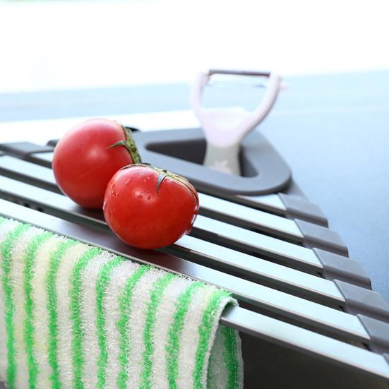 Kitchen Sink Water Filter Rack Stable Triangular Structure Strong Load-bearing Multi-purpose Foldable Sink Storage Rack