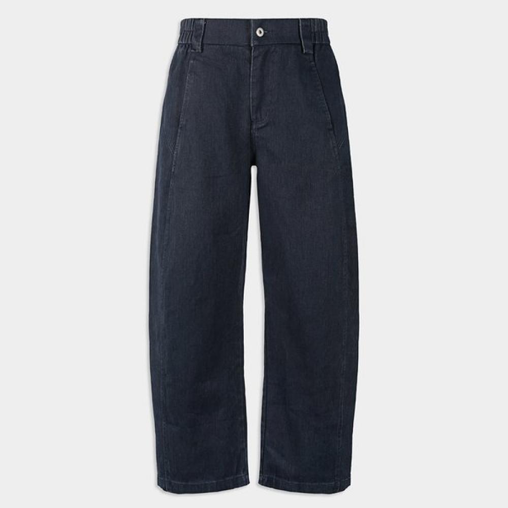 Weekhour Curved Line Wide Cotton Pants Navy NAVY/M