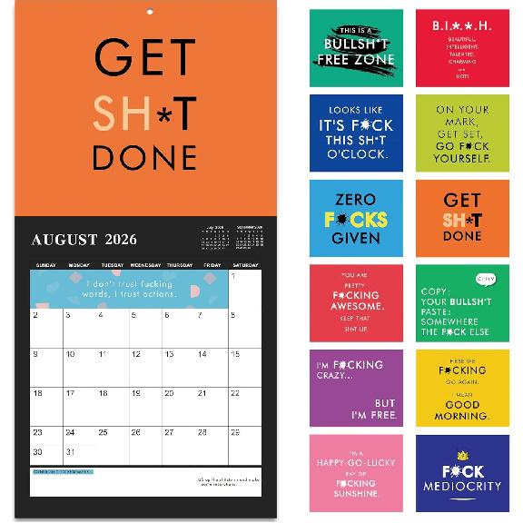 2026 Calendar – 2026 Wall Calendar Funny, 12 Monthly Calendar, Jan 2026 – Dec 2026, 12   x 12   (Closed), 12   x 24   (Open), Perfect Fun Gag