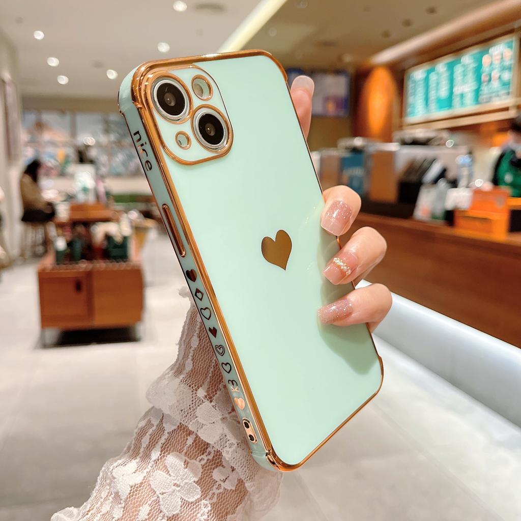 Applicable to 16 Apple 17promax electroplating side love 15promax mobile phone case XR guarantee 14pro sheath XS