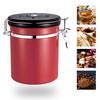 Stainless Steel Airtight Canister Coffee Bean Canister Food Storage Container 1.5L with Vent Valve for Coffee Tea Sugar Flour