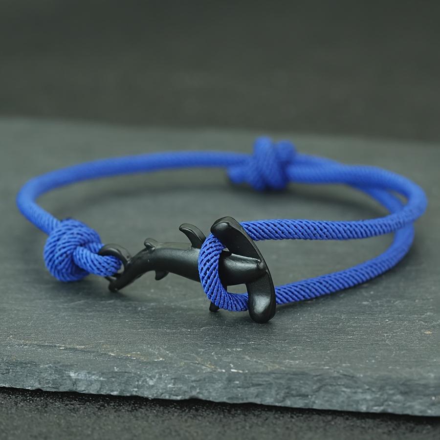 Ocean Breeze Single-Layer Adjustable Flat-Head Shark Bracelet for Women and Men, Vacation Style