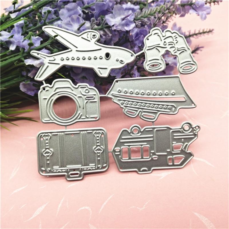 Plane Ship Camera Car Cutting Dies for Photo Scrapbooking Card Making Decors Carbon Steel Die Cuts Embossing Stencils
