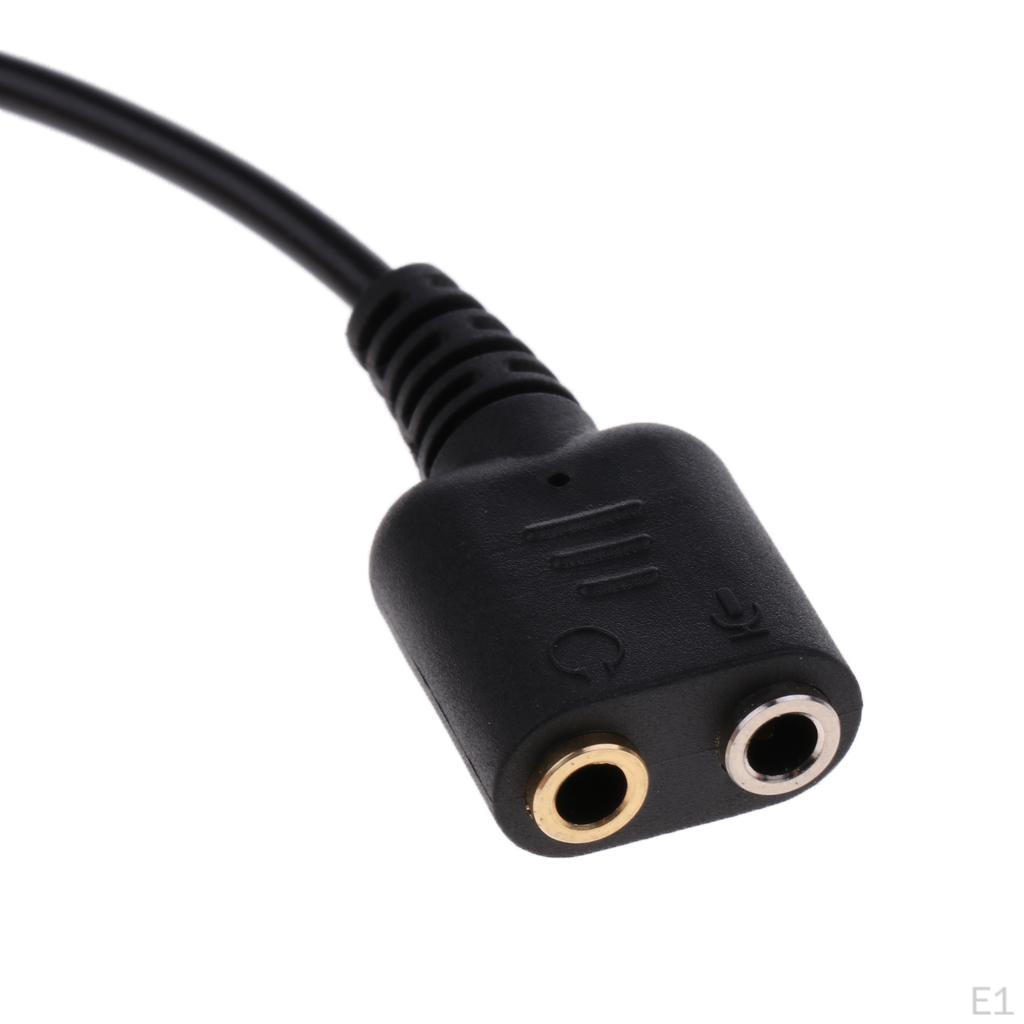 RJ9 To Dual 3.5mm Headphone Female Converter Telephones Adapter Audio Cable
