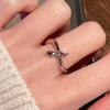 Rok Węża Olejek Wężowy Kropla Francuski Wysokiej Klasy Design Otwarty Pierścionek Niszowy Lekki Luksus Pełen Diamentów Cyrkonie Spersonalizowane Akcesoria Kobiety