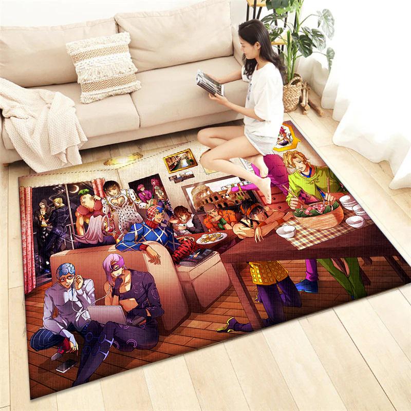JoJo HD Printed Carpet Living Room Home Decor Sofa Table Rug Anti Slip Chair Cushion Lounge Mat Picnic Camping Art