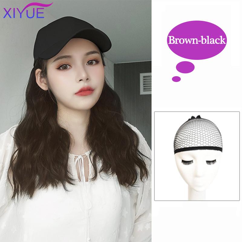 

Женский парик Короткая волна Бейсболка Парик с вьющимися волосами Парик Синтетический волнистый парик Регулируемая коричневая черная бейсболка Парик