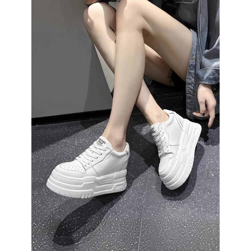 

Универсальные белые туфли на платформе-маффине, женские весенние новые туфли с пандой, туфли на платформе с внутренней высотой 40 белый